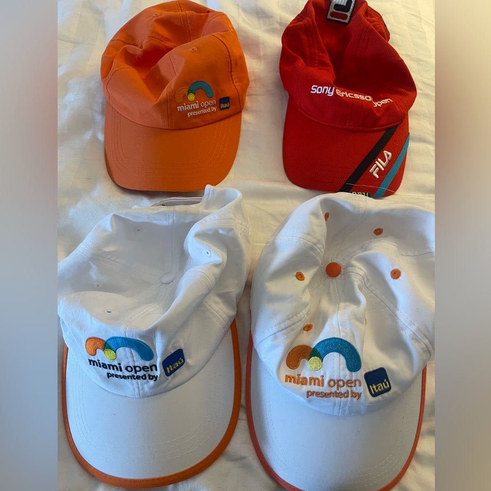 Collection of Official Miami Open Caps, never worn